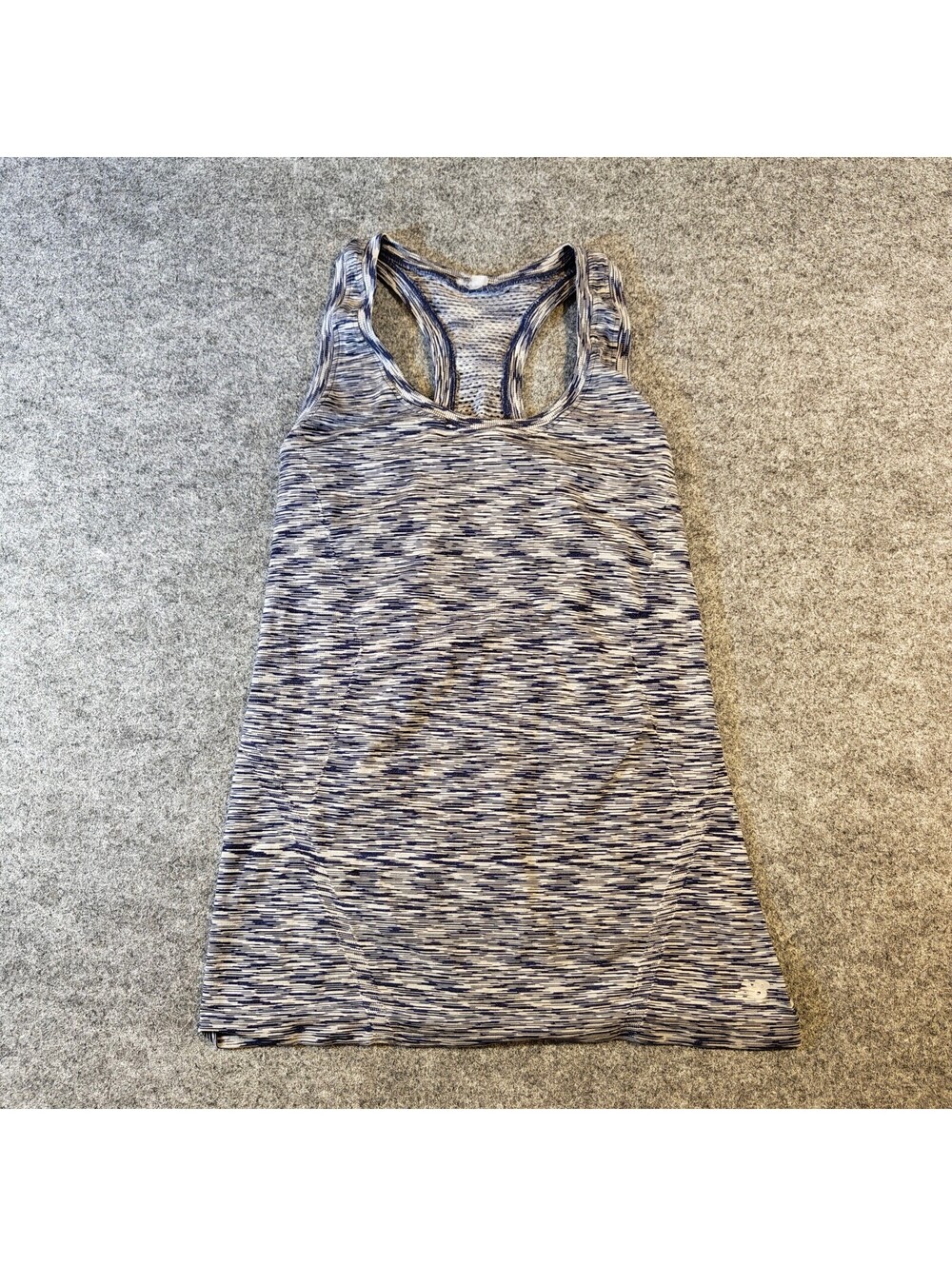 New Balance Blue Space Dye Athletic Seamless Racerback Tank Top Womens Medium M